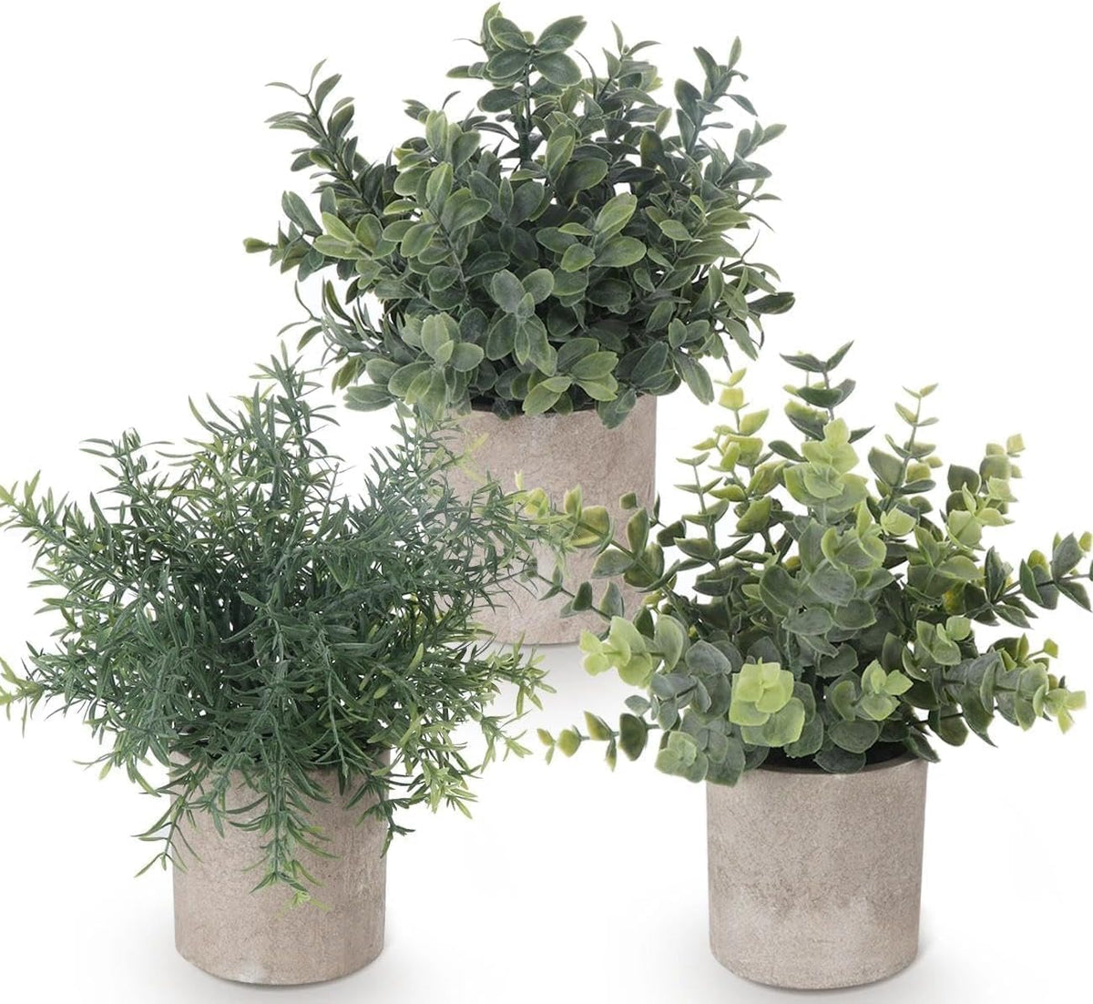 Lemonfilter Fake Plants,3PCS Artificial Plants Indoor Eucalyptus Desk Decor