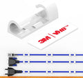Cable Clips with Strong Self-Adhesive, XIAOXI Cord Organizer Cable Management Organizing Cords Wire for Car, Home and Office - 20 Pcs (White)