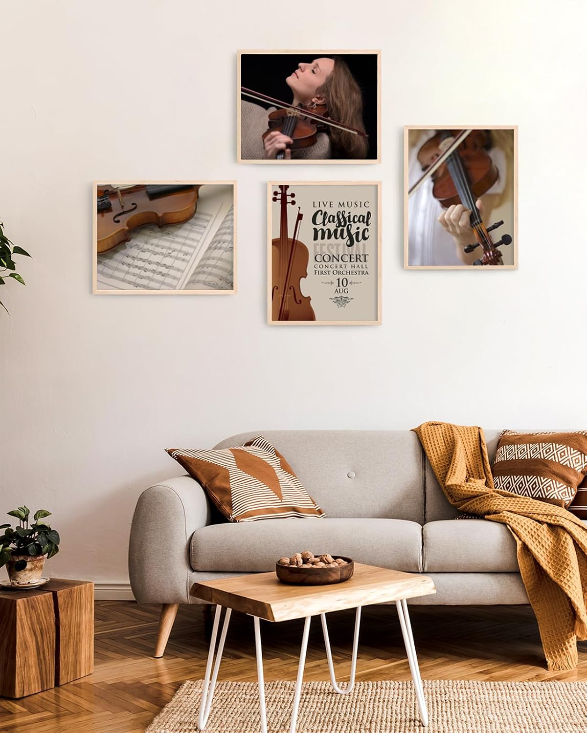 KINLINK 11x14 Picture Frames Natural Oak Wood Frames Set of 4
