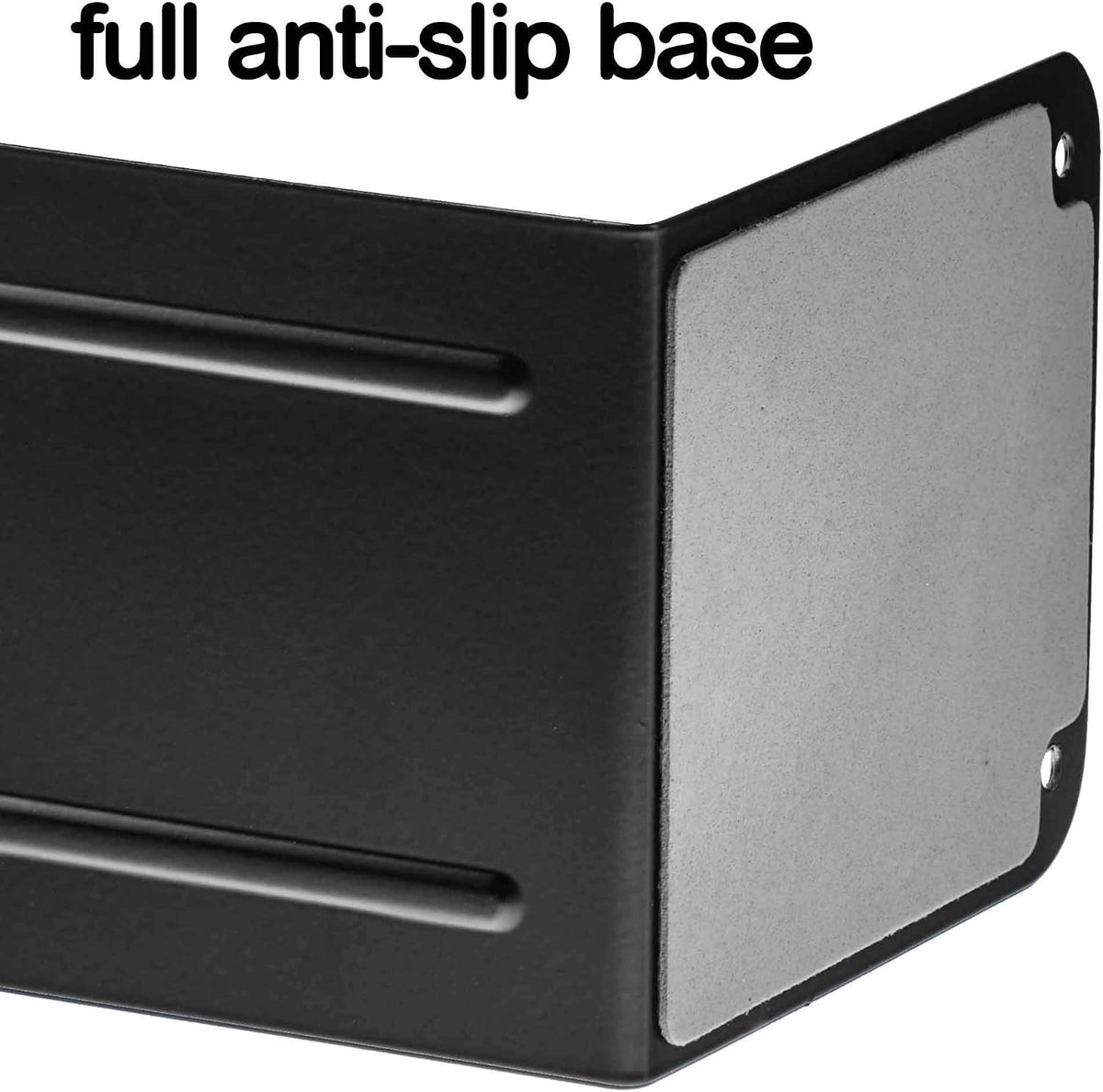 Acrimet Bookends for Shelves, Non-Skid Book Holder, Heavy Duty Book Stopper, Steel Metal Book Ends Storage for Home, Library, 6 7/8" H x 4" W x 4 1/2" D (Black) (1 Pair / 2 Pieces)
