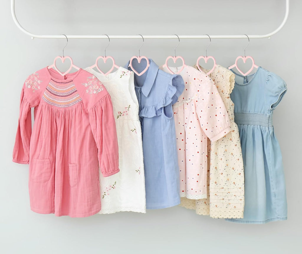 Baby Velvet Hangers, 50 Pack, Non-Slip Pink Kids Clothes Hangers, 11 Inch