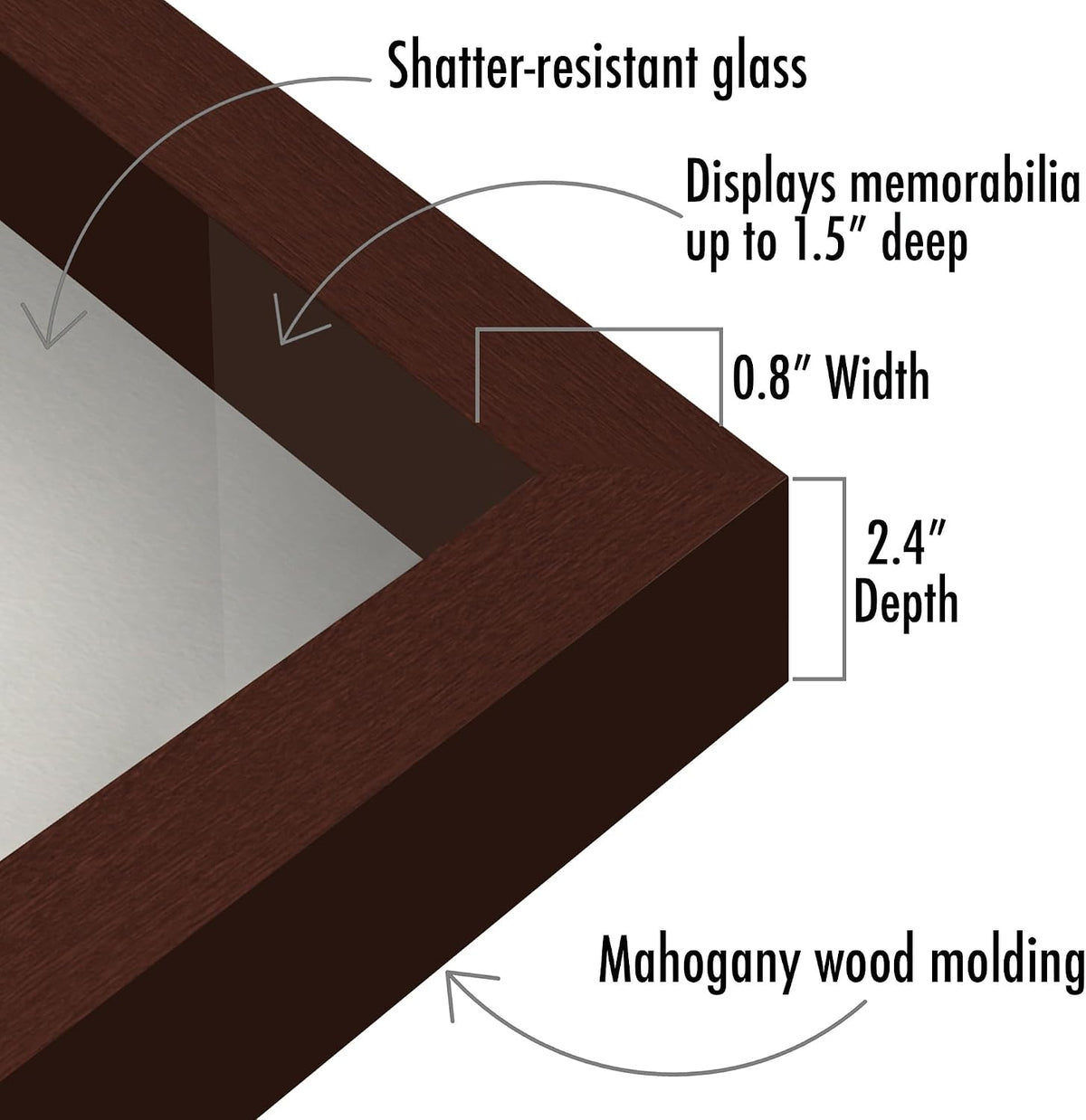 Americanflat 11x14 Shadow Box Frame - Engineered Wood - Mahogany