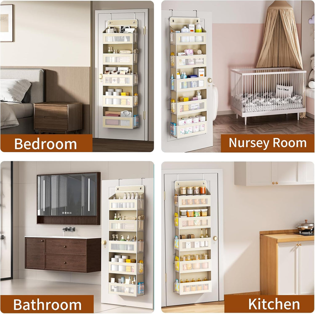 AQOOA 5-Tier Over The Door Organizer 44 lbs Capacity fit Standard Doors