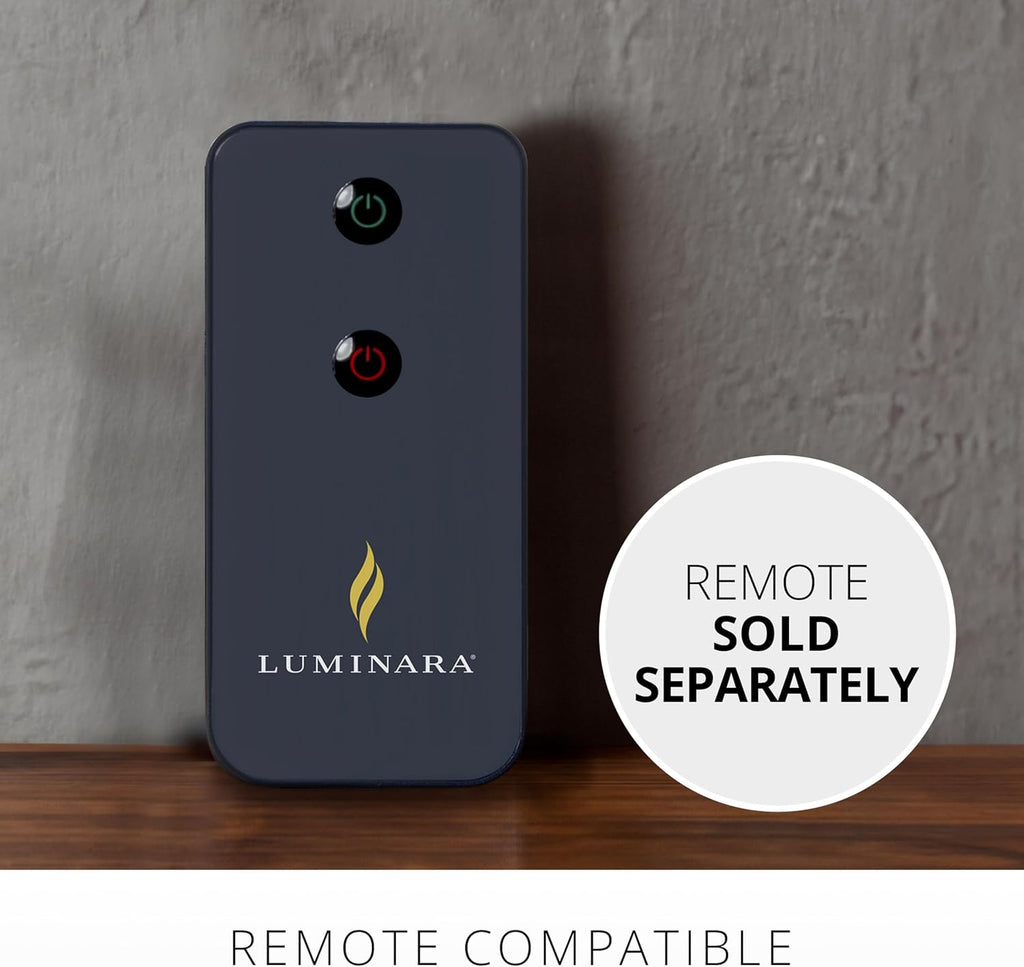 Luminara Flickering Flameless LED Candle, Battery Operated, Timer Function, Remote Ready (Sold Separately), Red Santa Belt 3.4" x 4.5" Pillar, Unscented Real Wax Moving Flame, Christmas Holiday Décor