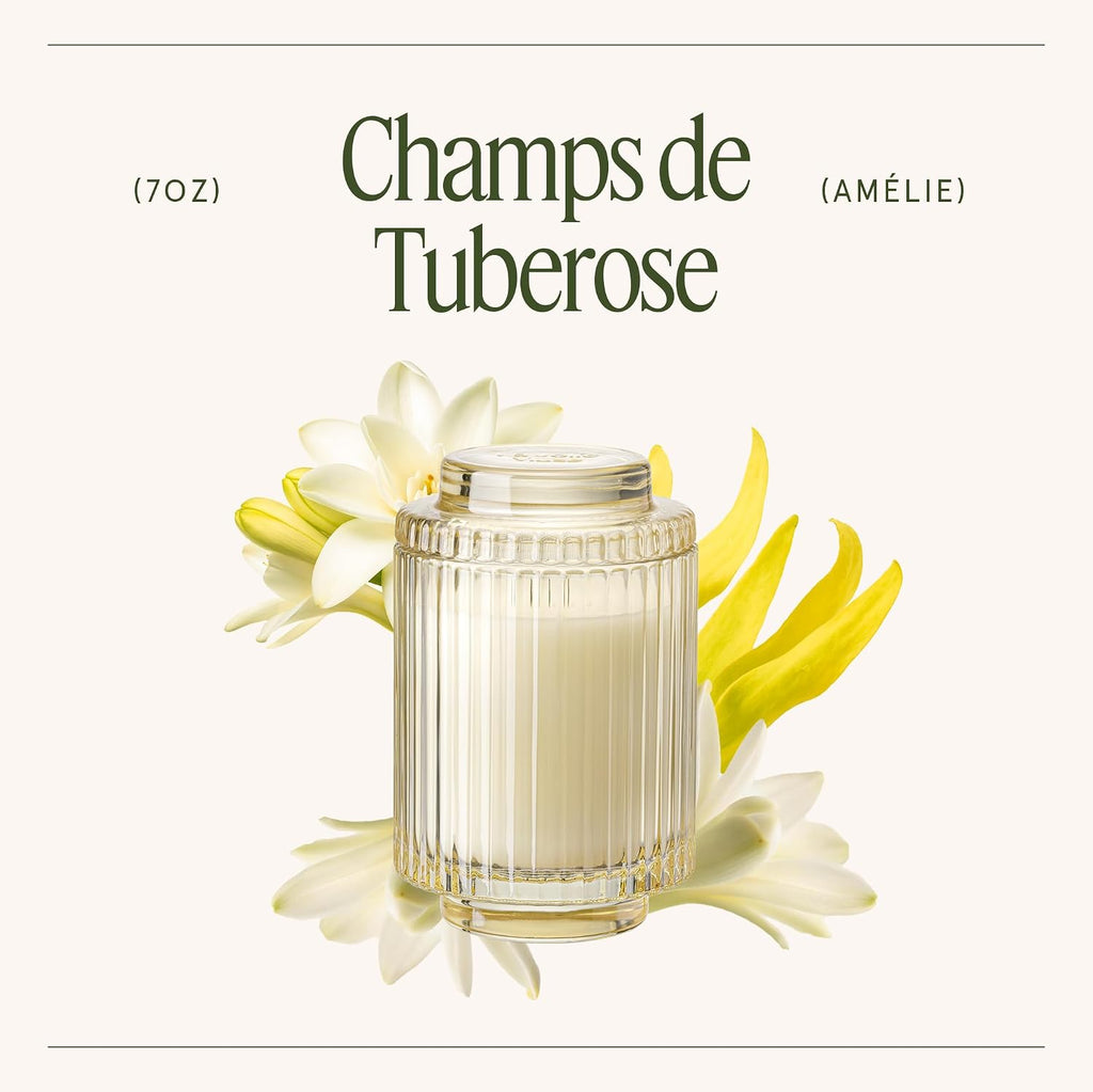 LA JOLIE MUSE Tuberose Floral Scented Candles for Home, Natural Soy 7 oz
