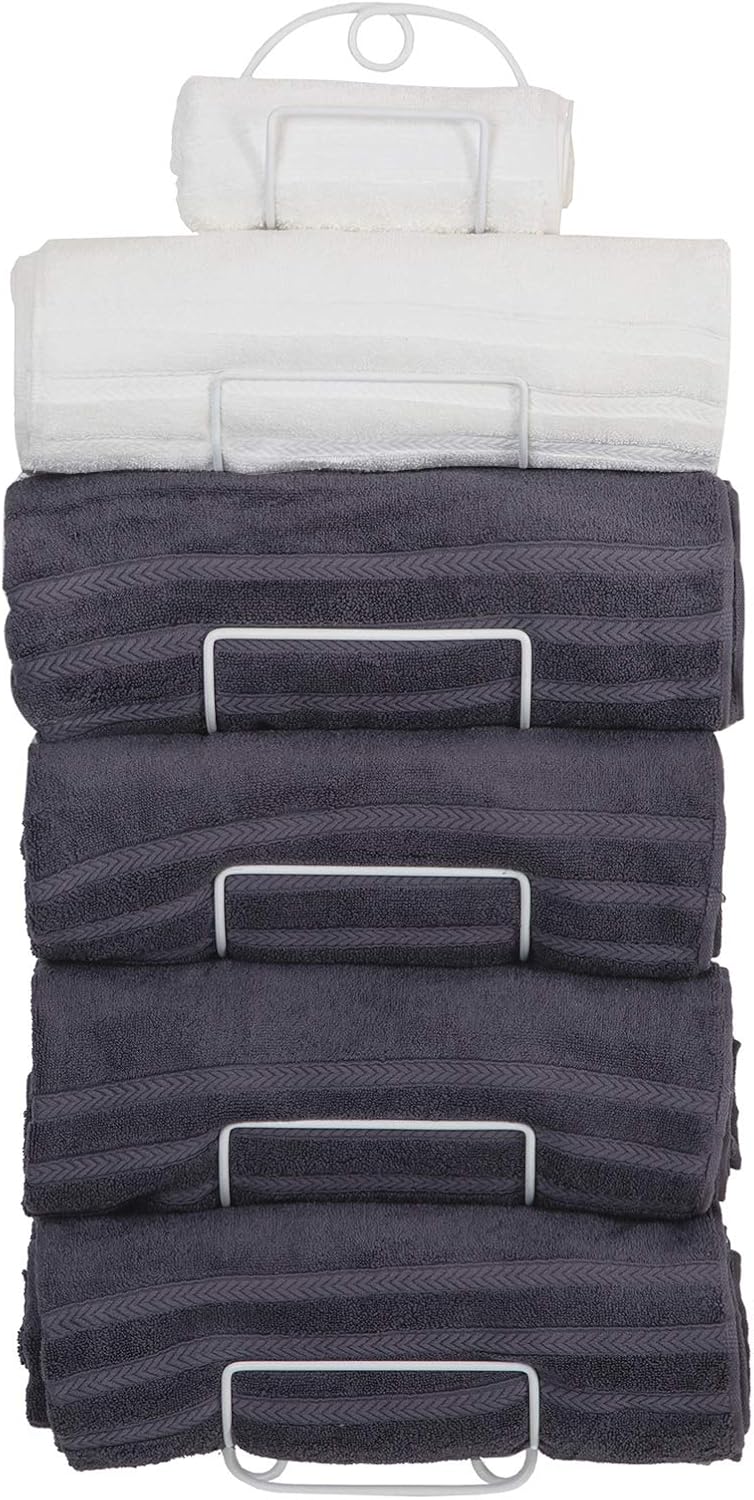 Towel Racks for Bathroom Wall Mounted Metal Wine Rack Towel Shelf Towel Holder for Bath White