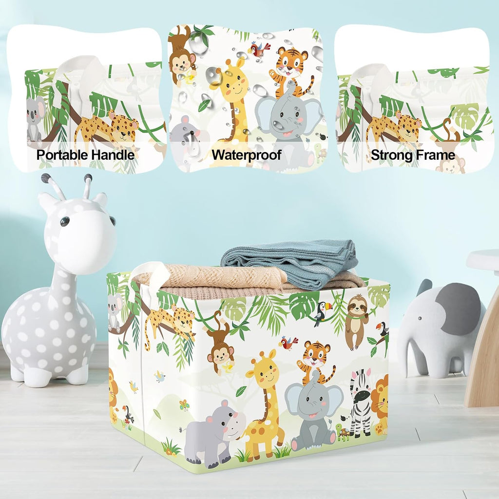 Clasty Animal Kid Storage Basket Foldable Laundry Hamper, 36L Tiger