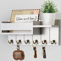 RelaxScene Key Holder Wall Mount - Key Hooks for Wall Decor Living Room - Wooden Key Hanger Rack and Mail Organizer with Shelf for Home Essentials - Modern Entryway House Decor Aesthetic