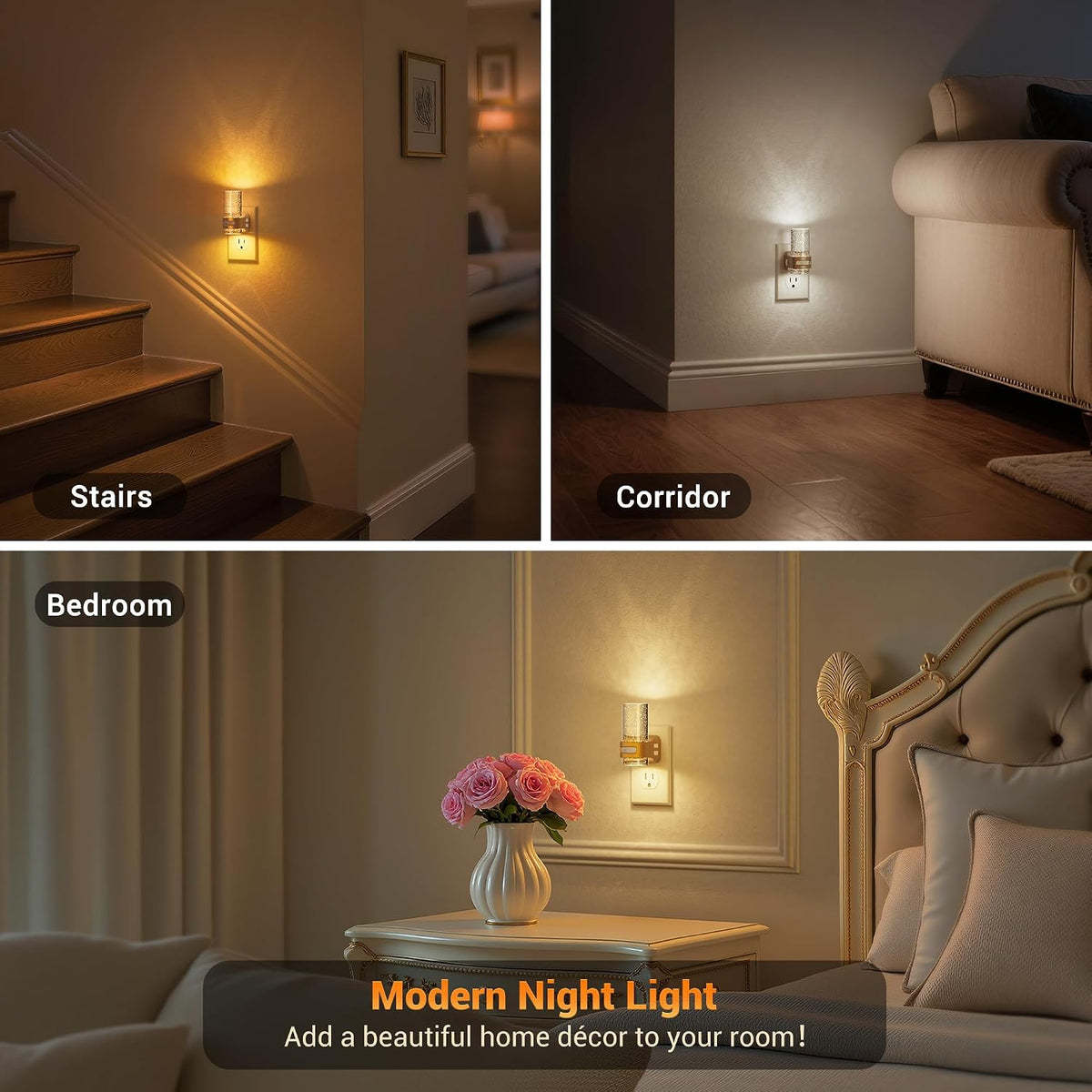 JandCase Motion Sensor Night Light, 2 Pack Mini Bubble Night Light