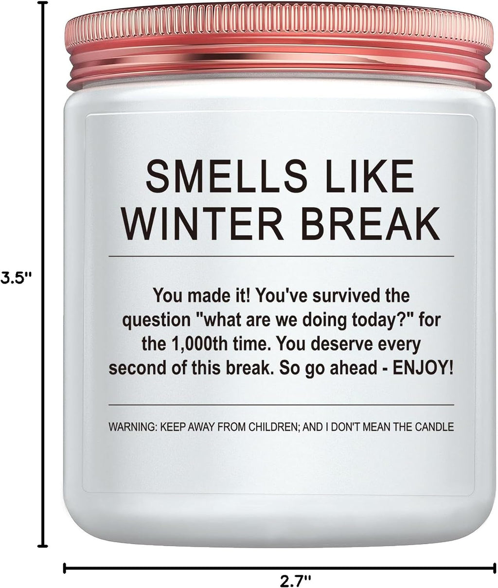 Appreciation Gift for Women Funny Winter Break Christmas Student Teacher Gifts Scented Soy Candle