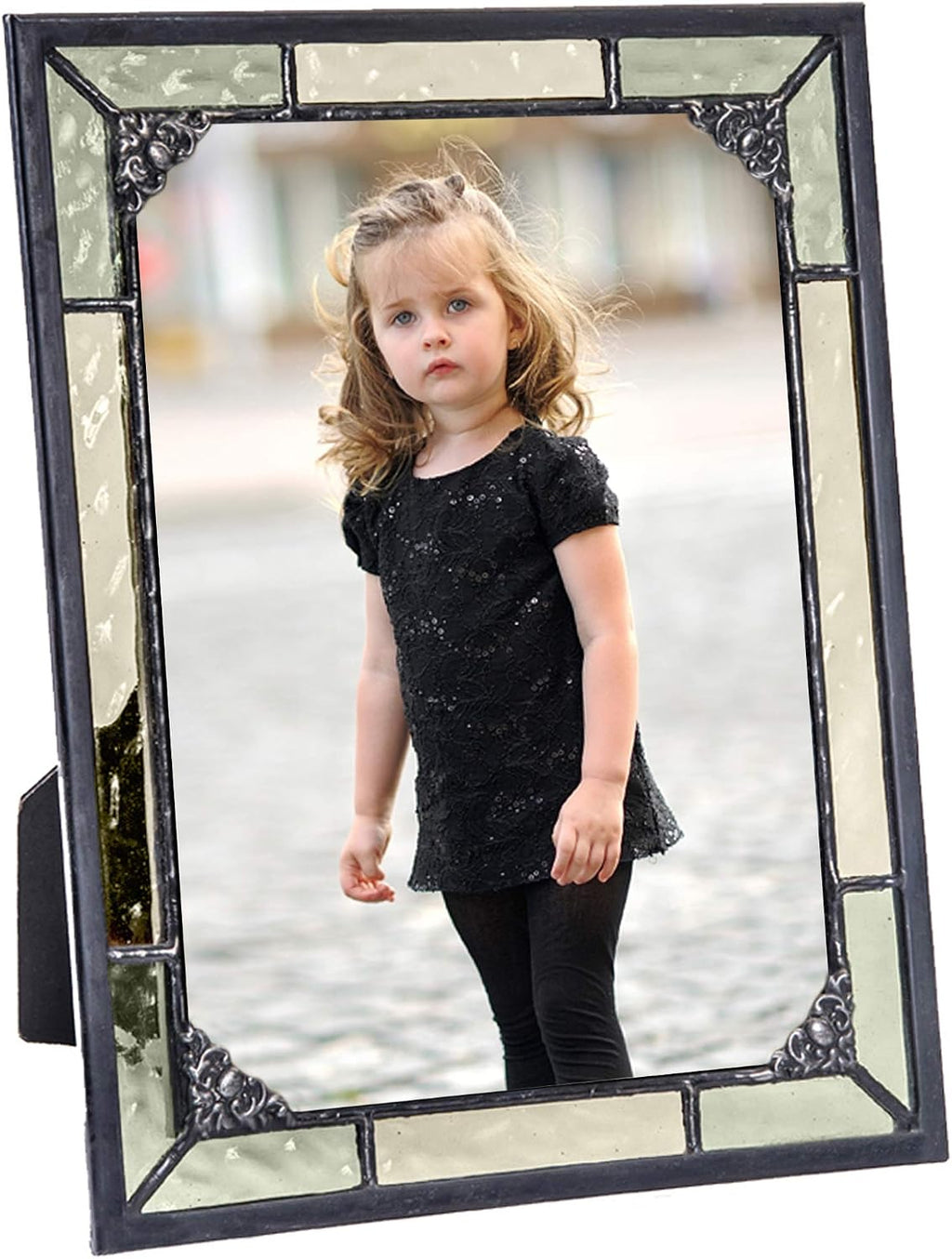 J Devlin Vintage Glass Picture Frame, 5x7 Horizontal/Vertical, Multicolor