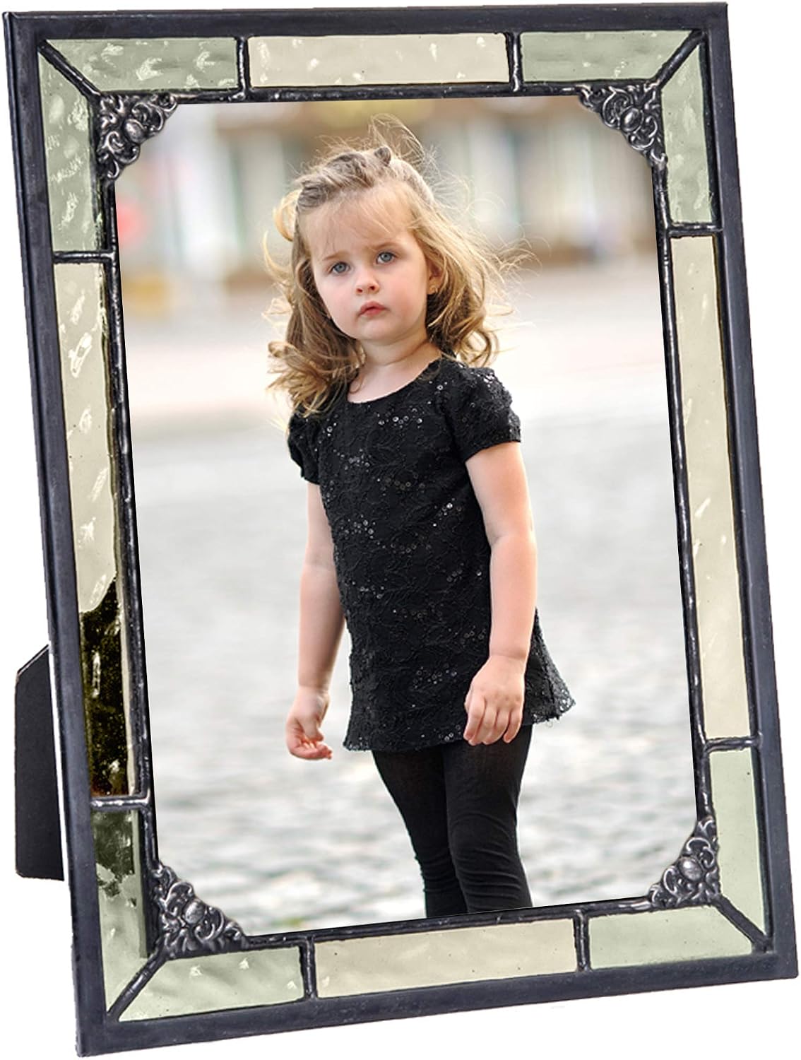 J Devlin Vintage Glass Picture Frame, 5x7 Horizontal/Vertical, Multicolor