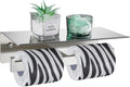Angle Simple Double Toilet Paper Holder with Shelf, Brushed Nickel