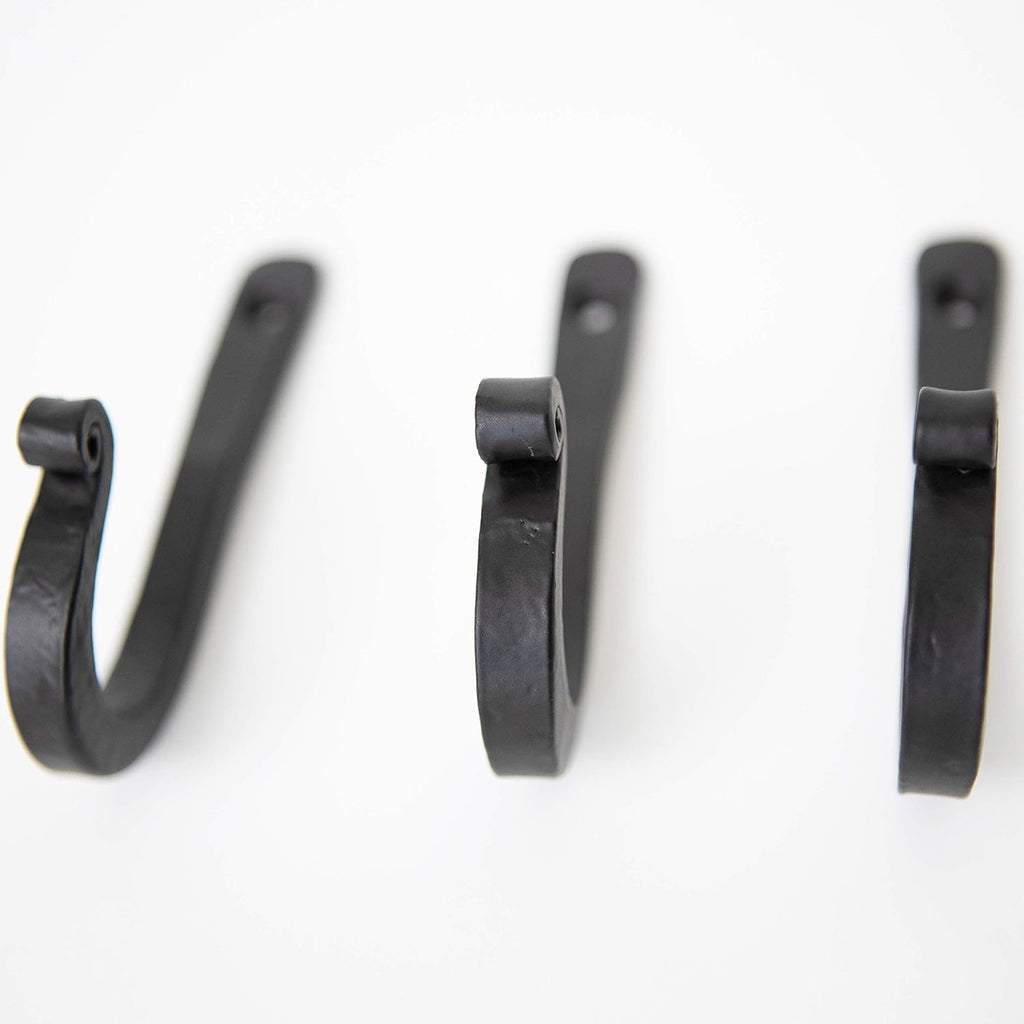 Decorative Wrought Iron Wall Hooks, Heavy Duty, Set of 3