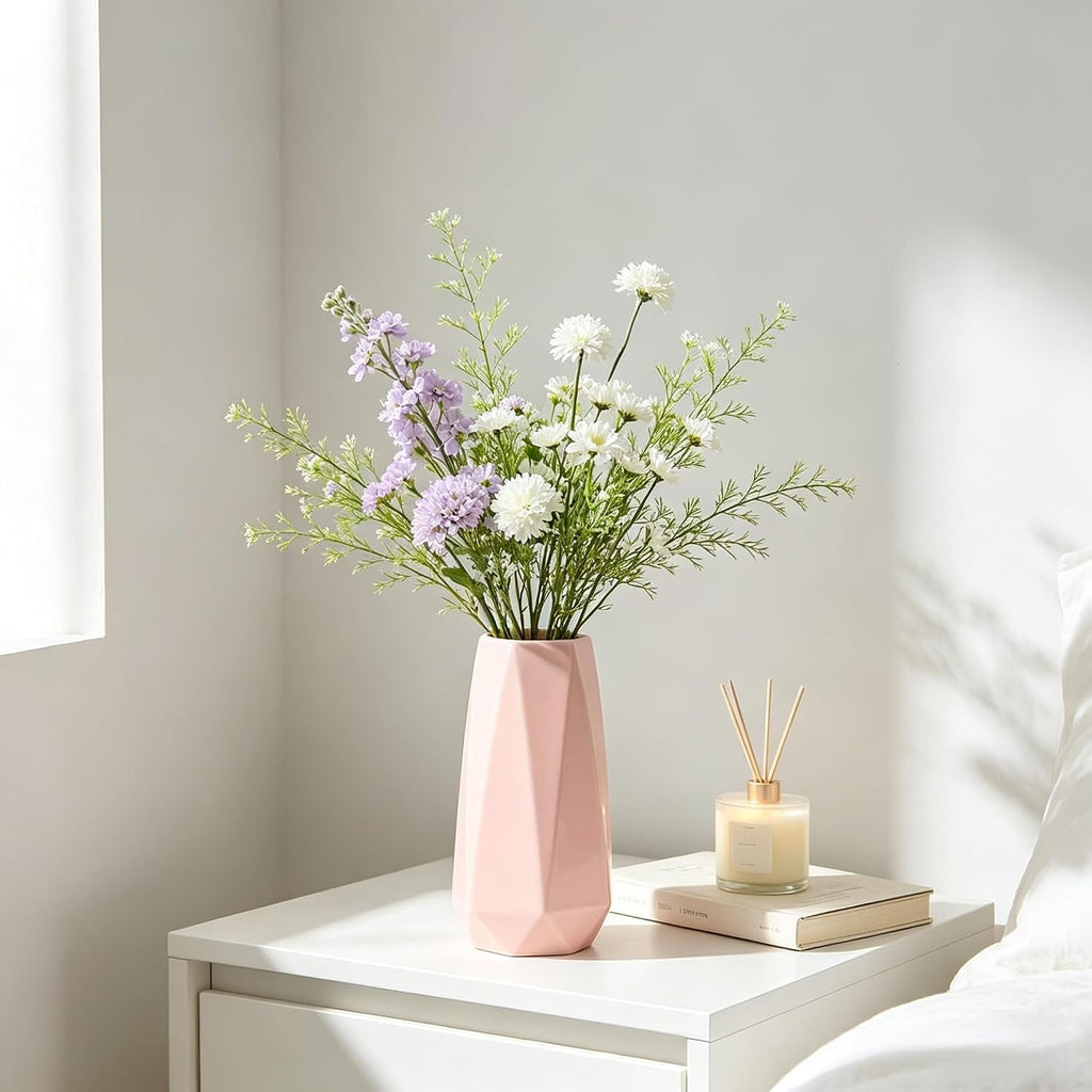 Pink Ceramic Vase, 7.5 inch Flower vases, Modern,Simple,Minimalism Style(Small)
