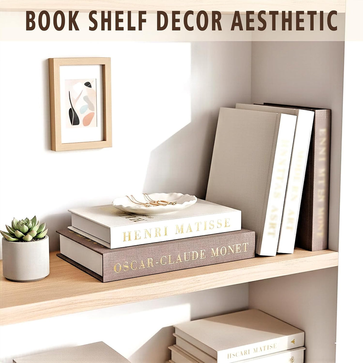 Decorative Books Set with Tray, Linen Coffee Table Books Decor
