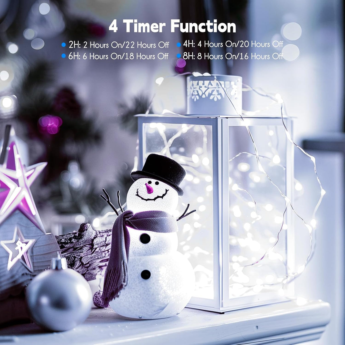 Fairy Lights with Remote, 66 Feet 200 Led Firefly String Lights Plug in for Bedroom Home Wall Ceiling Christmas Tree Wreath Craft Wedding Party Indoor Outdoor Decoration, Pure White