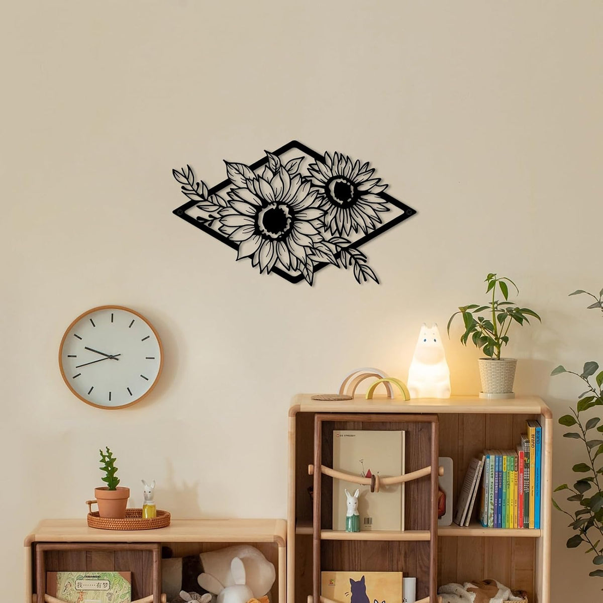 ruelen Metal Sunflower Wall Art,Boho Floral Wall Decor Home Decor