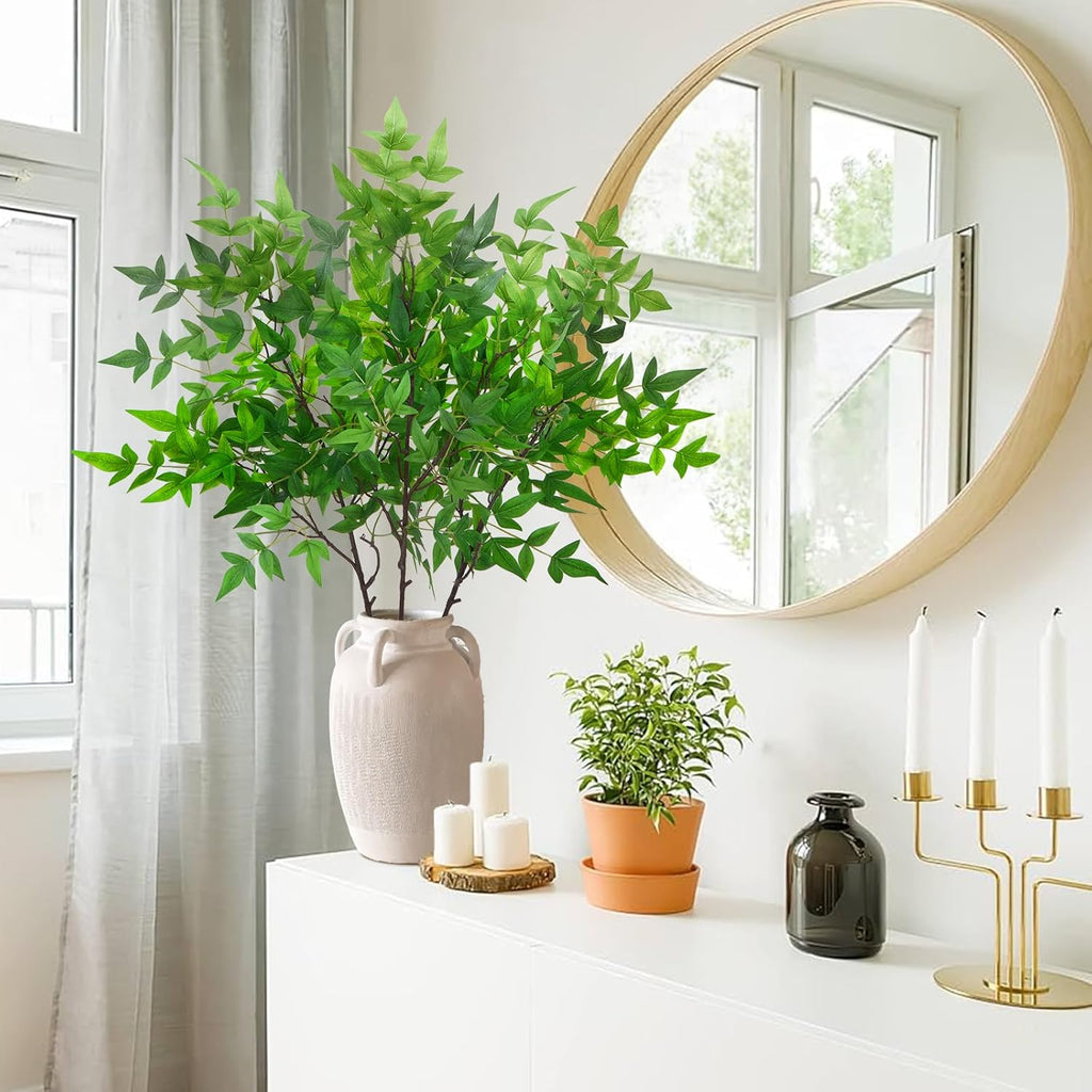 3Pcs Artificial Greenery Stems for Vase 35.4in Nandina Branches