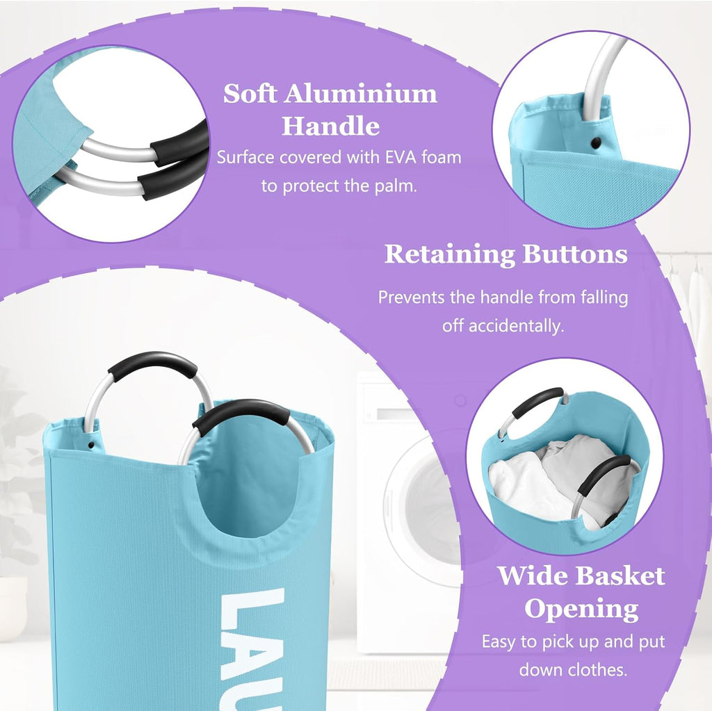 2Pcs 95L Large Clothes Hampers, Foldable Laundry Basket with Handles