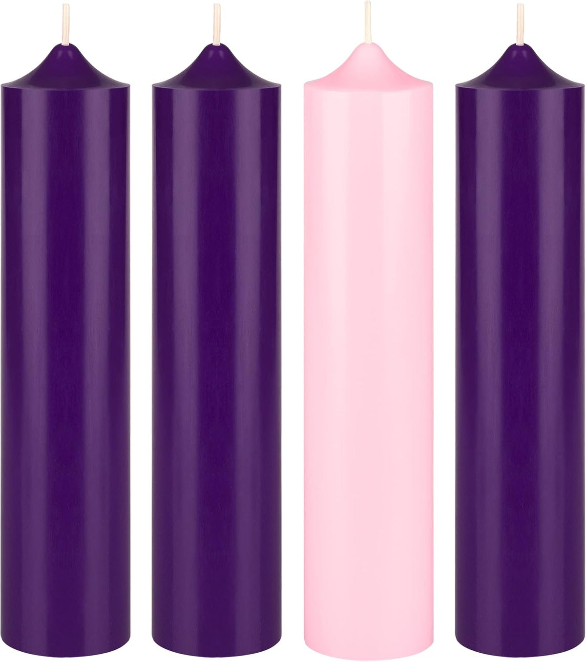 Mega Candles Unscented Advent Bell Top Pillar Candle Set 4 ct 2" x 9"