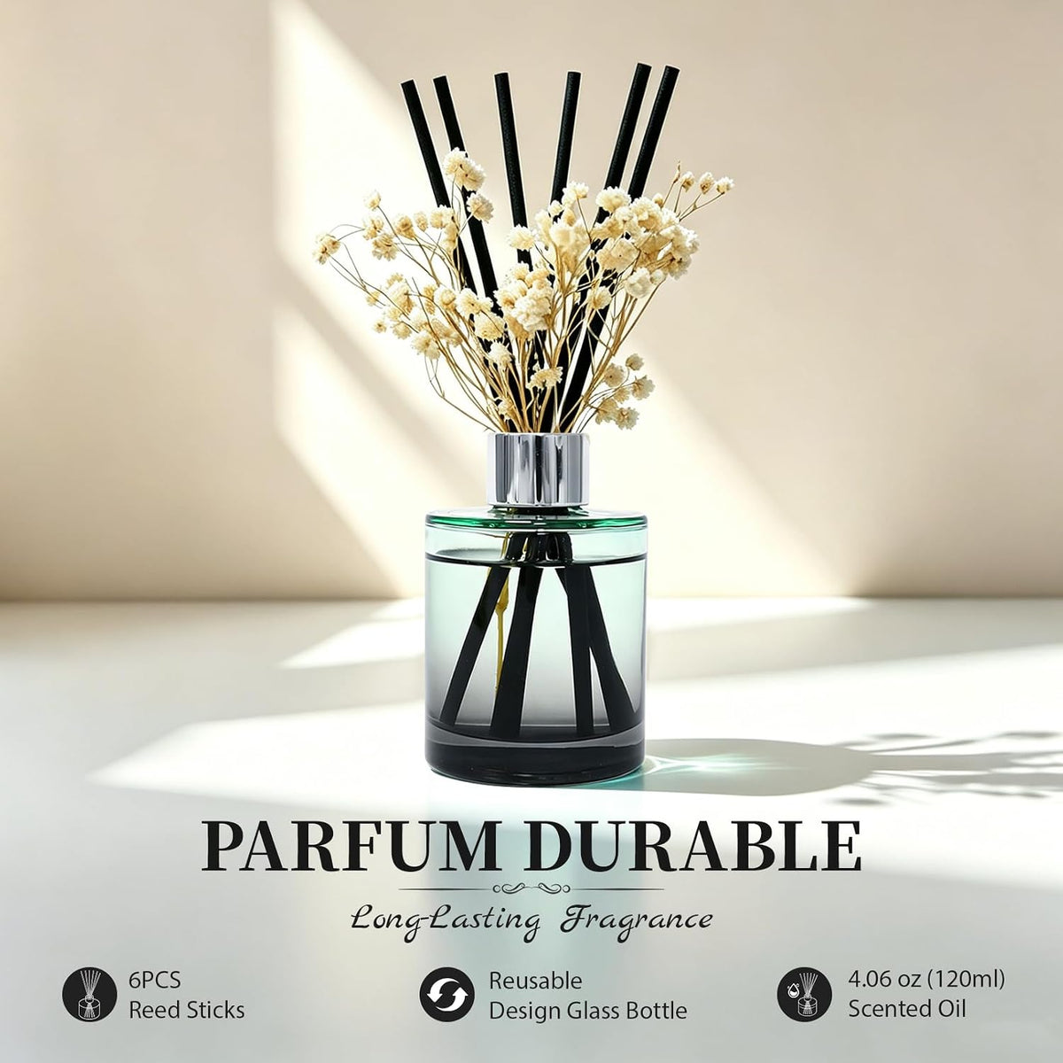 Brakula Reed Diffuser Set, Fresh Linen Scent, 4.06 fl oz Essential Oil