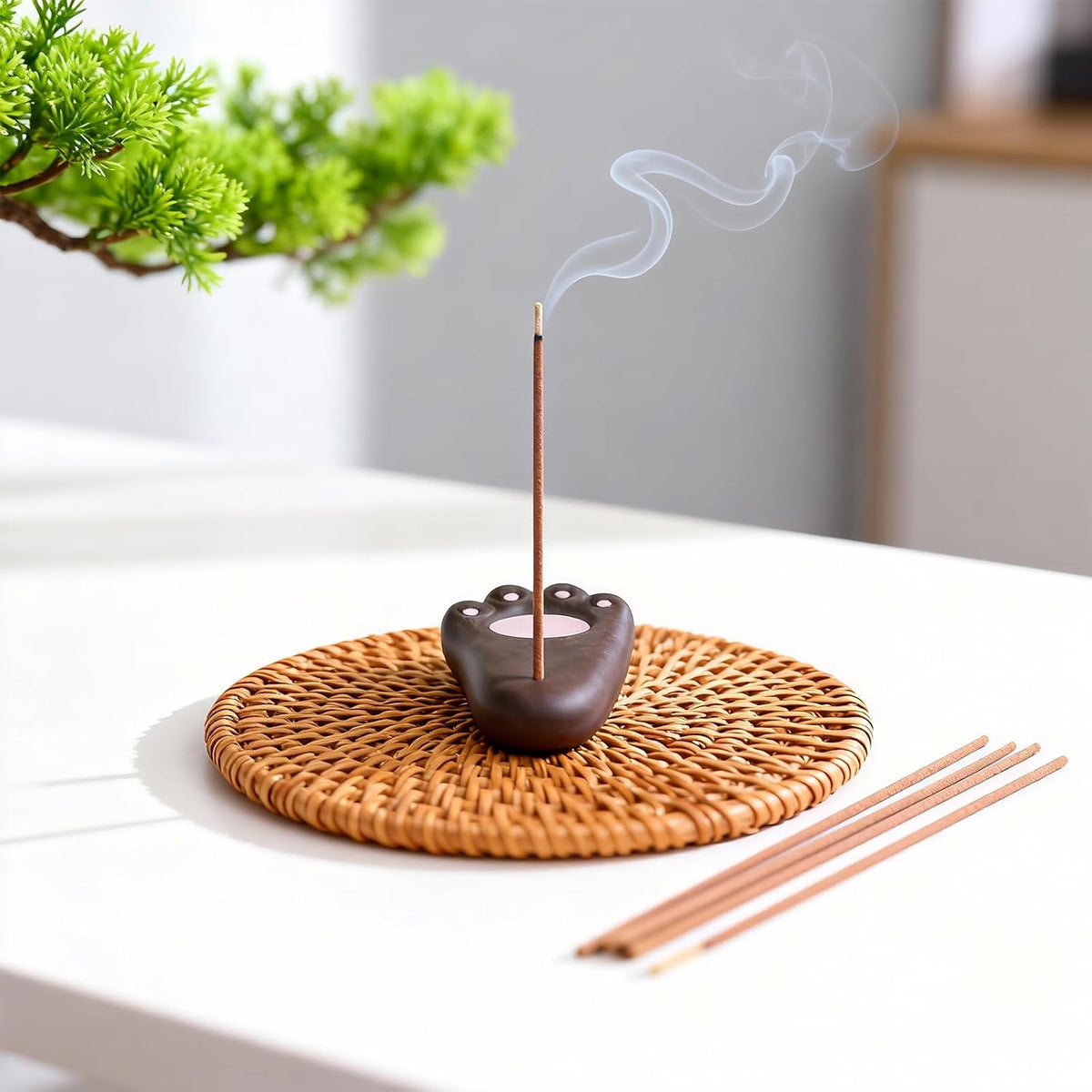 Japanese Incense Holder Ceramic Burner for Pine & Frankincense Sticks