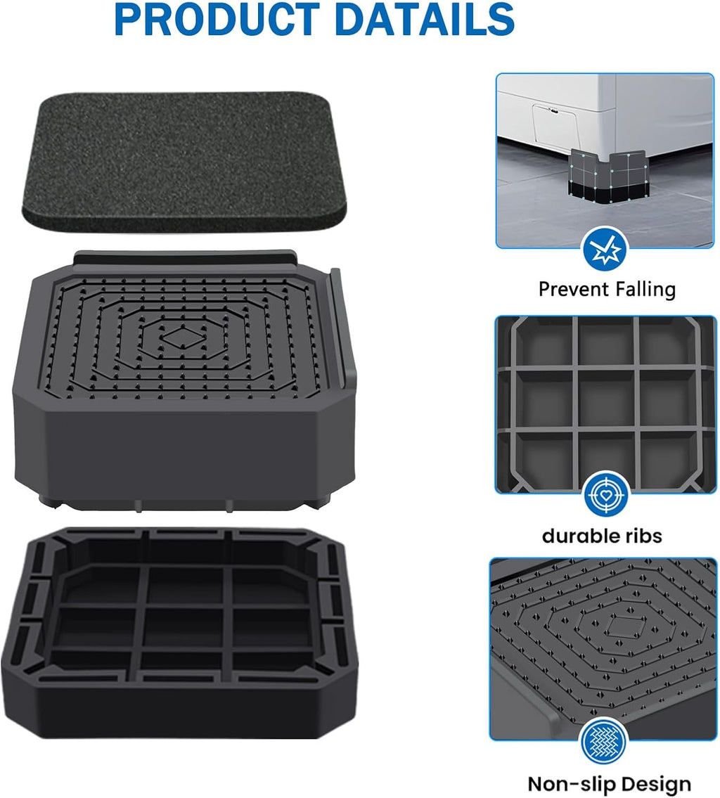 ANNKUT Bed Furniture Risers 4 Inch, Heavy Duty 4000 lbs, 4 Pack Grey