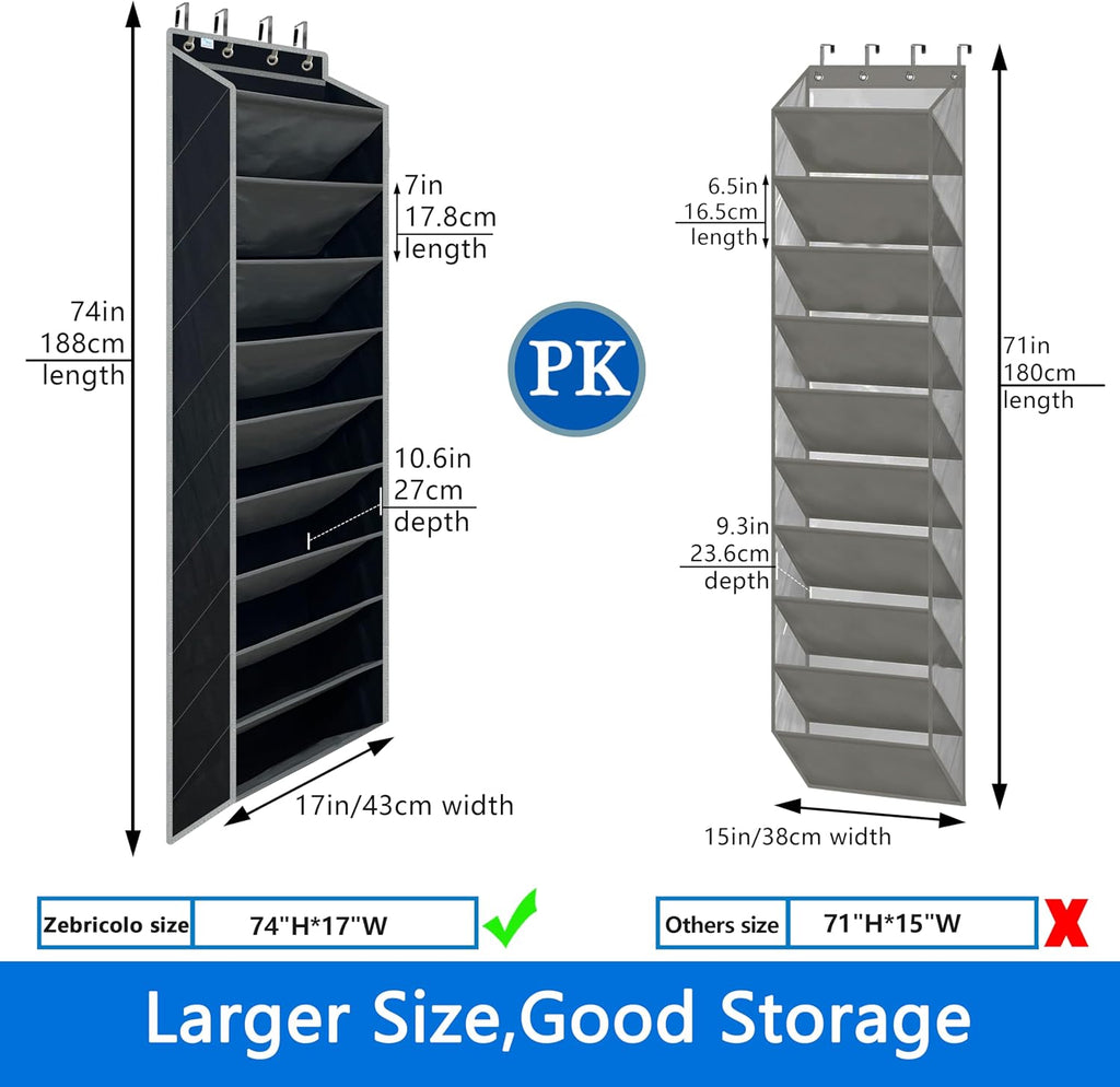 10 Tiers Shoe Organizer for Closet, 20 to 30 Pairs Shoe Rack Door