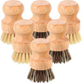 Nuenen 6 Packs Bamboo Dish Scrub Brush, Sisal and Coconut Palm