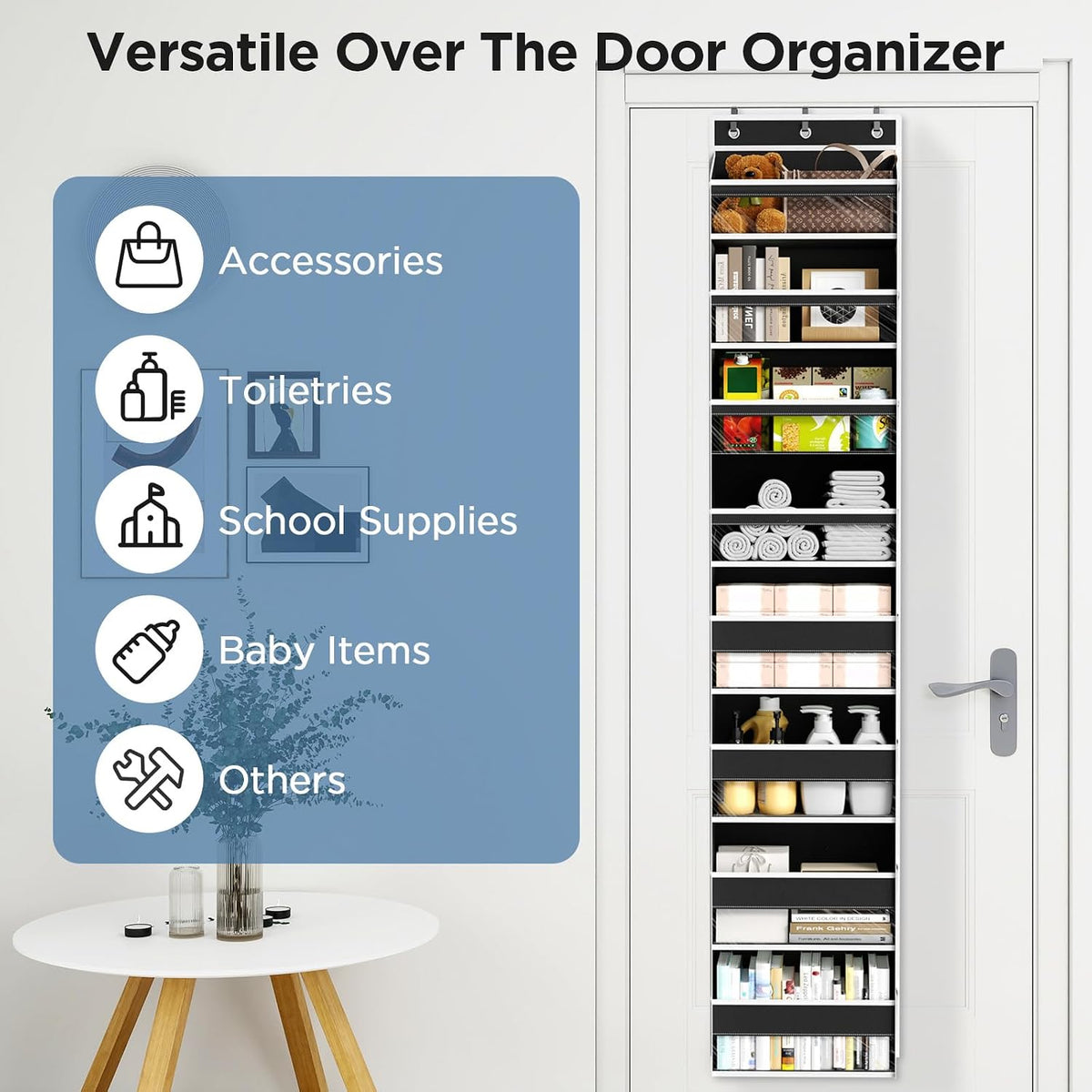 Mefirt Over The Door Organizer, 8 Shelf Door Hanging Organizers