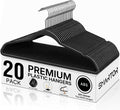 SMARTOR Plastic Hangers 20 Pack - Thin Hangers for Space Saving - Black