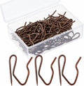 Outus 58 Pack Metal Curtain Hooks Pin-On Drapery 1.2x1,Red Bronze