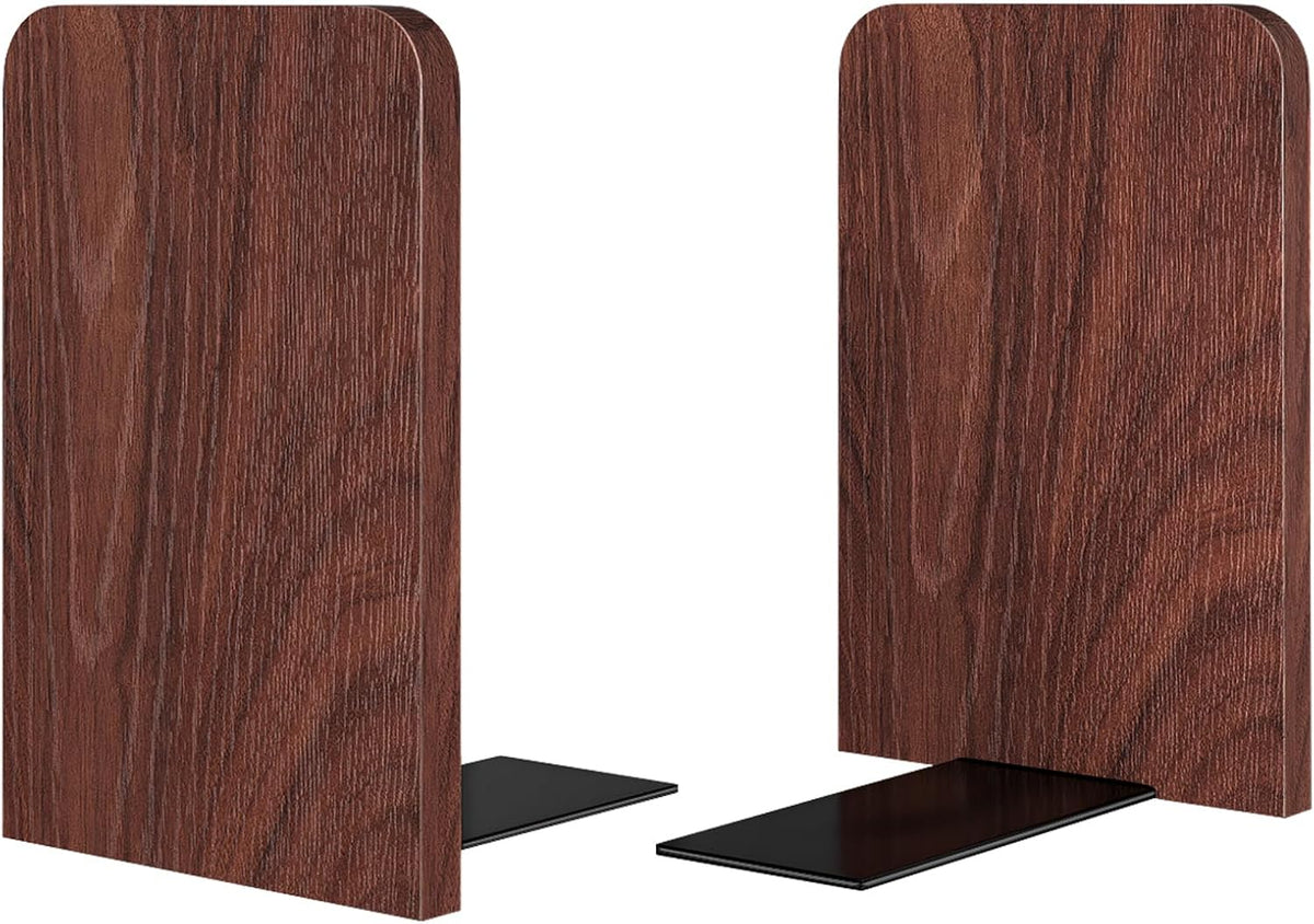 Book Ends 1Pair Wooden Heavy Duty Non Slip Book for Shelf Books & Media