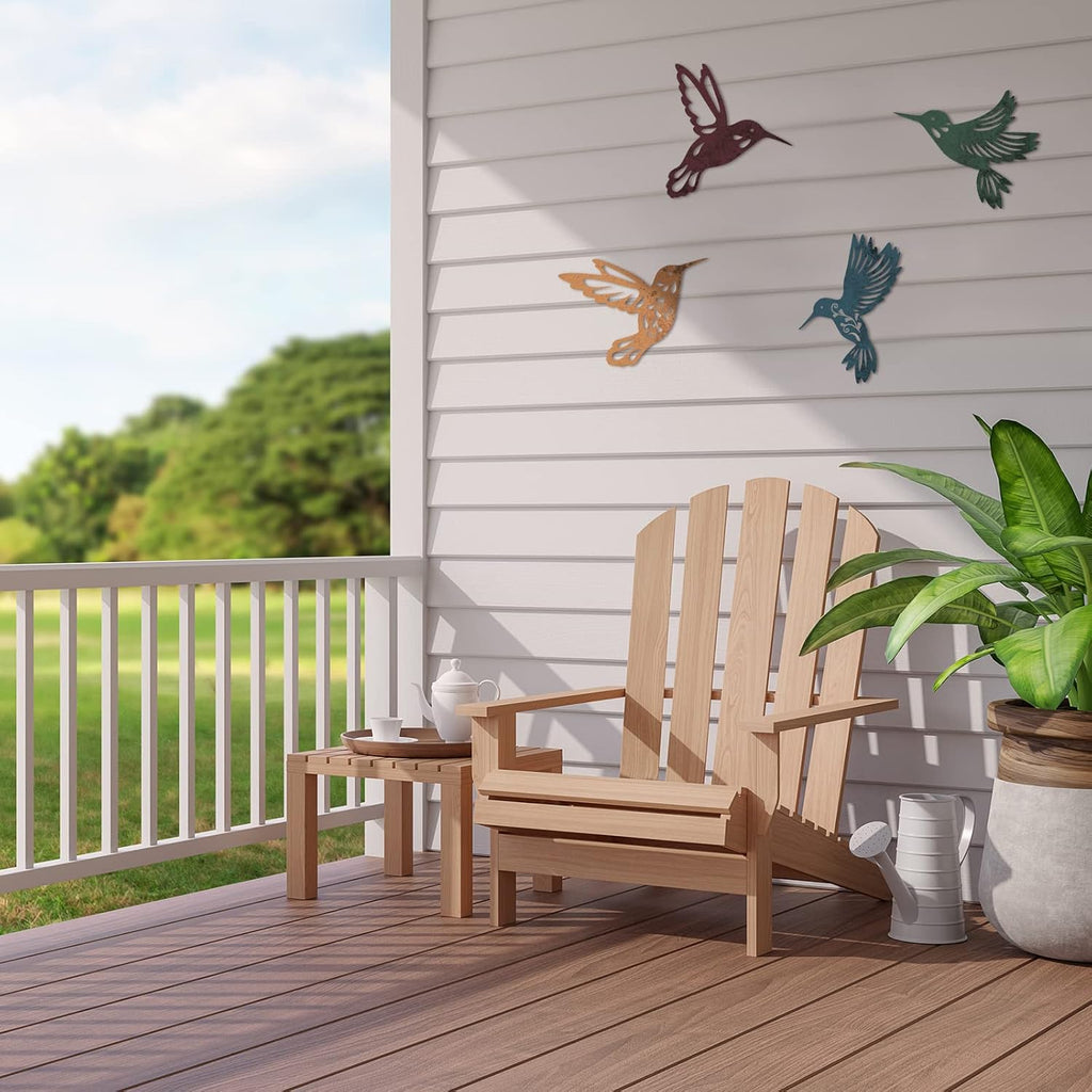 Teling 4 Pcs Metal Hummingbird Wall Art Decor for Modern Farmhouse Home