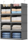 Lifewit 8 Sections Dual-Row Shelf Hanging Closet Storage Organizer, Gray