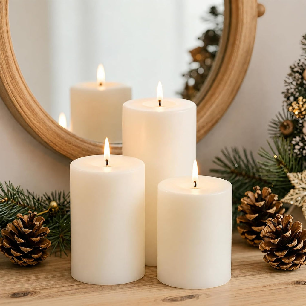 Sage Candles for Cleansing, 6 Pack 2 * 4 Inches White Pillar Candles for Home, Long Burn Soy Candle, Candle Gift Set for Women