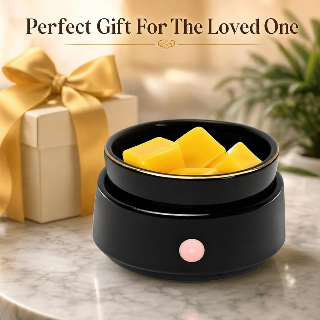Electric Candle Warmer Ceramic Wax Melt Warmer Burner 3-in-1 Candle Warmer Plate for Scented Wax Jars Home Decor Fragrance Melter Birthday Gifts for Women Mom