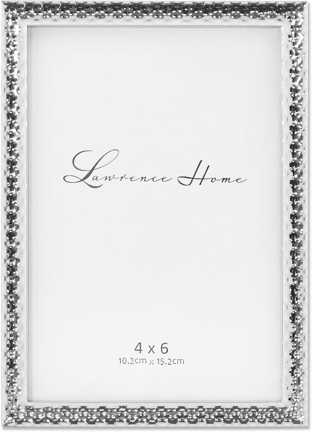 Lawrence Frames Metal Picture Frame with Hammer Effect, 4x6, Silver