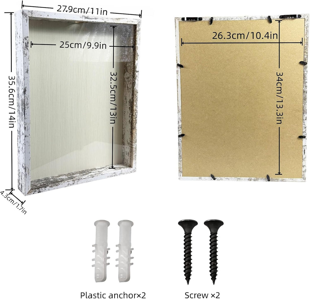TILBLKUP11x14 Shadow Box Frame,Top Loading Display Case Frame with Top Slot