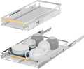 iPEGTOP 2 Pack Pull Out Cabinet Drawer Shelf Organizer, Extendable Sliding Slide Out Pantry Shelves Storage Heavy Duty for Kitchen Cabinets Under Sink, Adjustable Width 12.1~18.4" W x 22.4" D