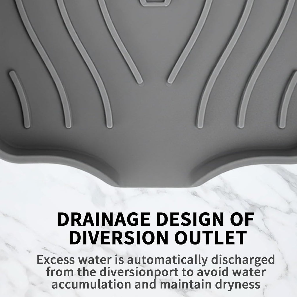 2 Pack Silicone Soap Dish with Drain, Self Draining Bar Soap Holder for Shower, Silicone Dish Soap Tray, Bathroom and Kitchen Sink Organizer, Grey