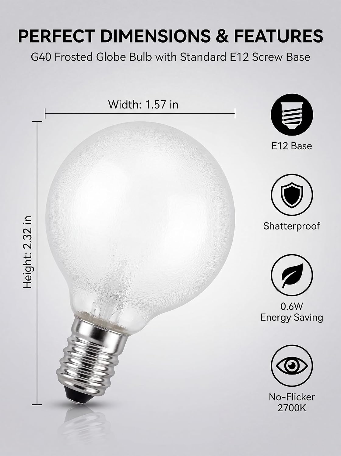 25PK G40 LED Replacement Light Bulbs, Christmas Decoration Night Light