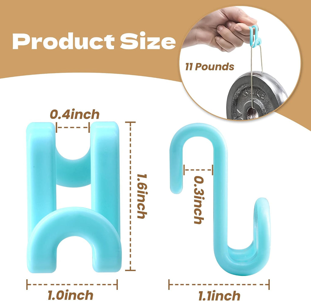 Mlici 60 Pack Space Saving Hanger Connector Hooks for Closet, Sky Blue