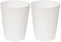 1.8 Gallons Small Trash Can, Decorative Wastebasket, Modern Leaf Pattern Design, Polypropylene Trash Can for Bathroom, Bedroom, Office (2, White)