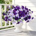 Artificial Petunia Flowers for Outdoor, 8 Bundles UV Resistant Faux Flowers