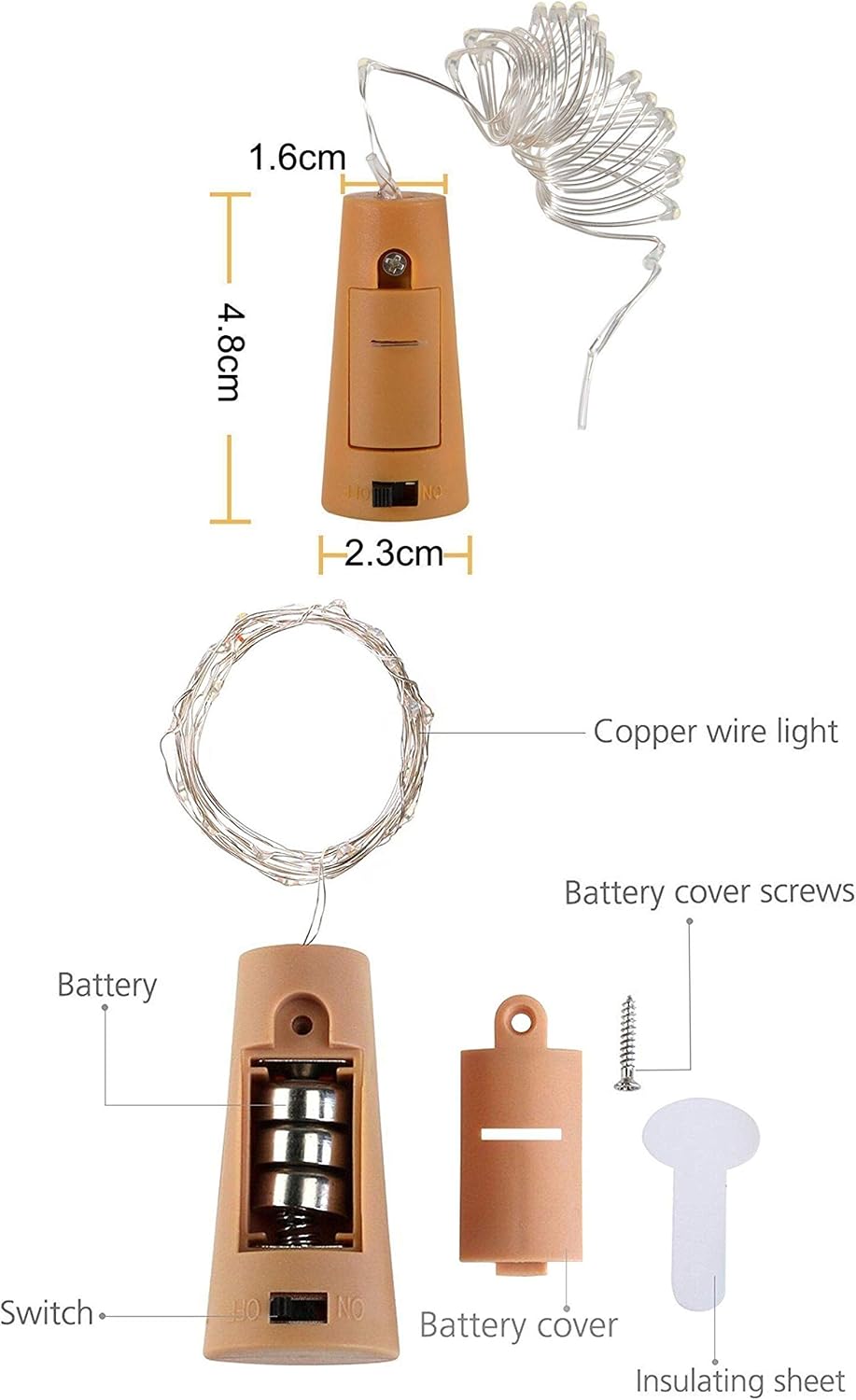 SmilingTown Wine Bottle Cork Lights 15Pack 10 LED 40 Inches Battery Operated Silver Wire Liquor Bottle Fairy Mini String Lights for Party Christmas Halloween Wedding Decoration (Red)