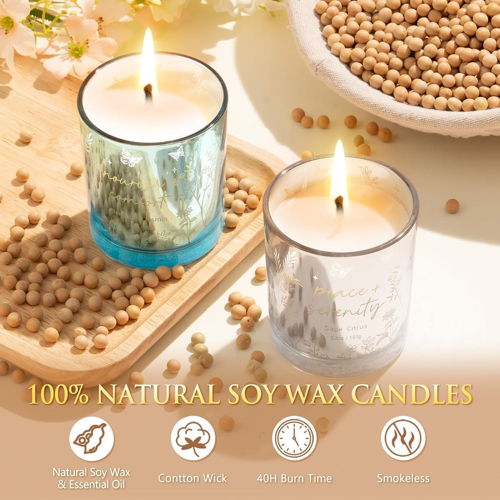 Scented Candles for Women, 3 Pack Soy Wax Candle Gift Sets for Home Scented