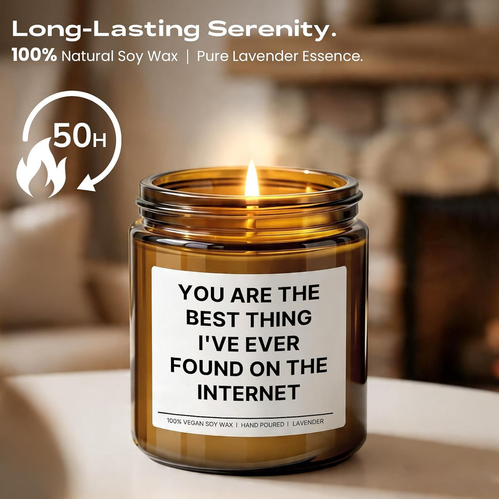 Romantic Gifts for Women, Girlfriend Wife Birthday Gift, Lavender Candle