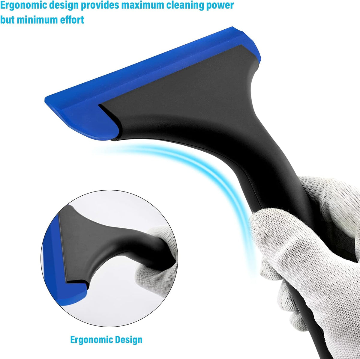 Gomake Small Silicone Squeegee Window Shower Squeegee Tool,Auto Water Blade for Car Windshield, Window, Mirror, Glass Door,Bathroom